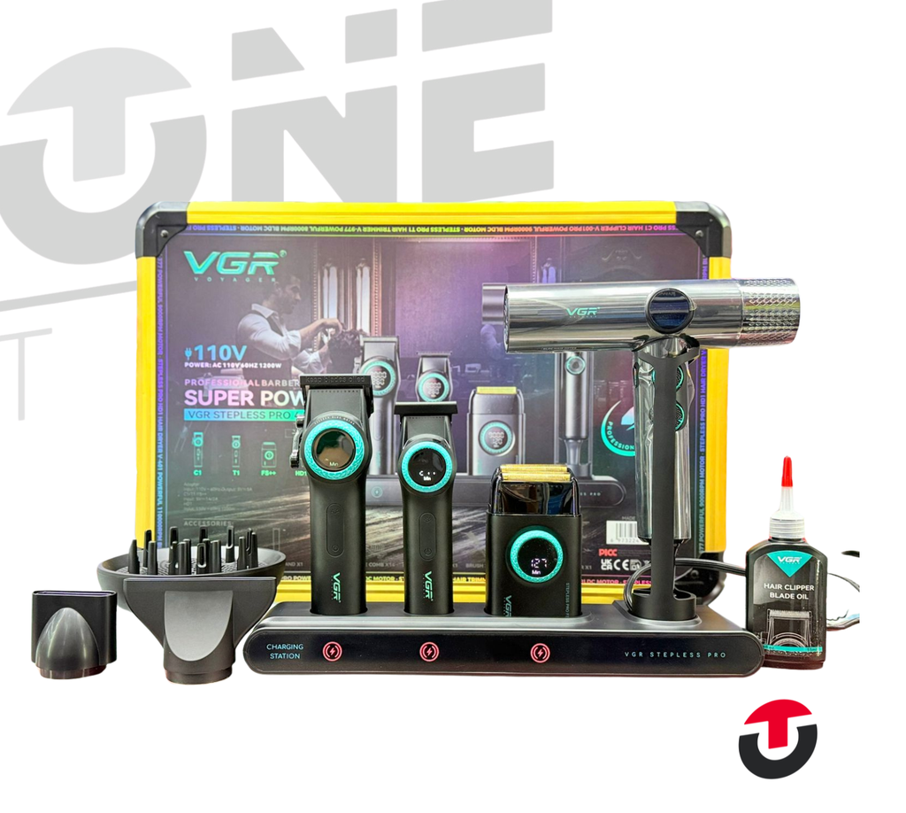 COMBO MAQUINA-PATILLERA-AFEITADORA-SECADOR